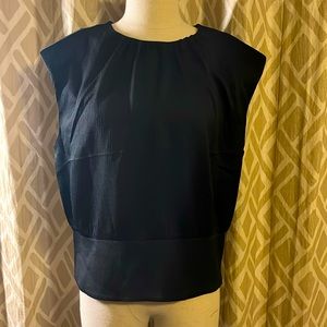 Black blouse with shoulder pads